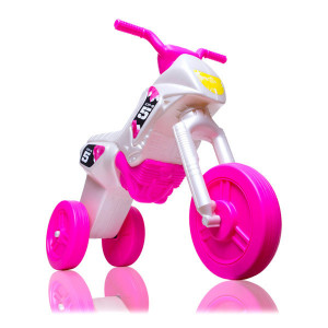 Motocicleta fara Pedale pentru Copii,Alb/Roz