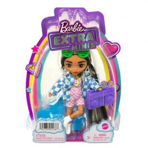 Papusa Barbie Extra Minis, cu par Saten si accesorii