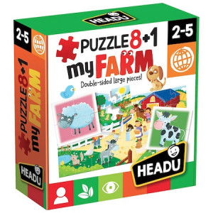 Puzzle Headu Teacher Tested - Ferma, 2 fete, 8+1