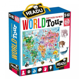 Puzzle Headu Teacher Tested - Turul lumii, 108 piese