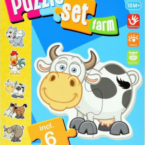 Puzzle Toi Toys 6 in 1,Animale de la ferma,15 piese