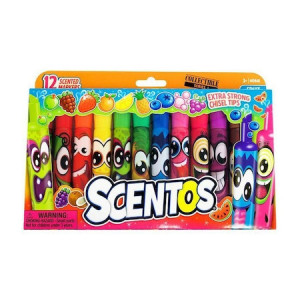 Set 12 markere parfumate cu varf tesit Scentos