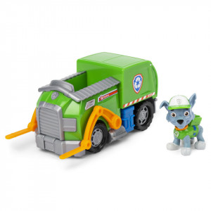 Set figurina cu vehicul Paw Patrol - Rocky, Masina de reciclat