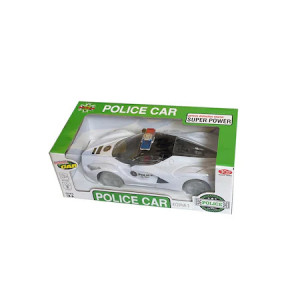 Masinuta Politie cu Lumini,Sunete si Rotire 360 grade ,Alba