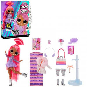 Papusa LOL Surprise OMG Sports Fashion Doll Skate Boss cu 20 de accesorii