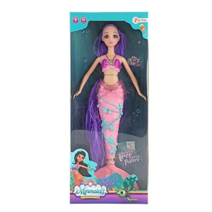Papusa Sirena Toi-Toys cu Par Lung,Lumini si Sunete