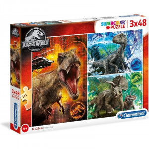 Puzzle Clementoni,Jurassik World,Dinozauri fiorosi,3x48 piese