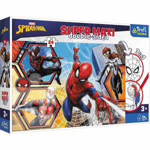 Puzzle cu 2 fete Trefl 24 Maxi, Spiderman in Actiune