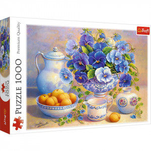 Puzzle Trefl, Buchet albastru, 1000 piese