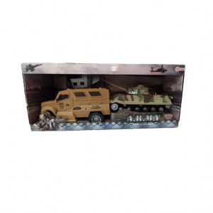 Set Militar Frictiune cu 2 Vehicule Toi Toys