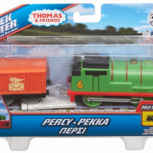 THOMAS TRACKMASTER LOCOMOTIVA PERCY CU VAGON