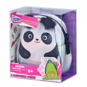 Mini ghiozdanel cu 6 surprize, Real Littles, Themed, S3, Alb-Negru