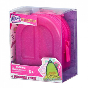 Mini ghiozdanel cu 6 surprize, Real Littles, Themed, S3, Mov cu sclipici