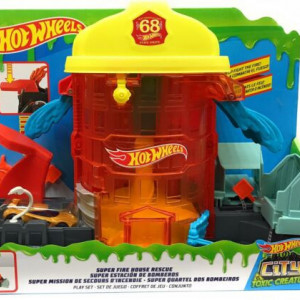 Pista de masini Hot Wheels City Super Fire House Rescue