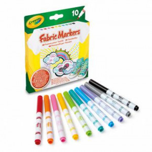 Set 10 markere Crayola pentru colorat pe materiale textile