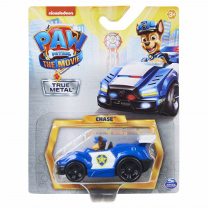 Set figurina cu vehicul Paw Patrol True Metal -The Movie, Chase,7cm