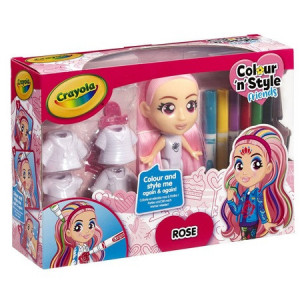 Set Papusa Crayola Color n Style lavabila,Rose