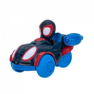 Figurina Spidey Amazing Friends, cu masinuta, Little Vehicle, Miles Morales