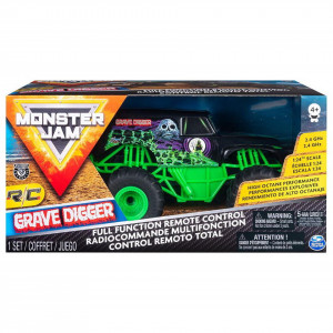 Masinuta Monster Jam RC - Grave Digger, scara 1:24