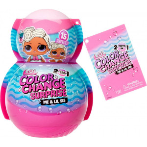 Papusa L.O.L. Surprise! 2-in-1 Me & My Lil Sis, Color Change Surprise
