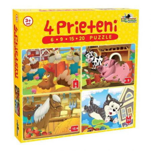 Puzzle Noriel 4in1 Prieteni Mici-6,9,15,20piese