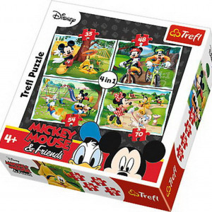 Puzzle Trefl 4 in 1, In parc cu Mickey