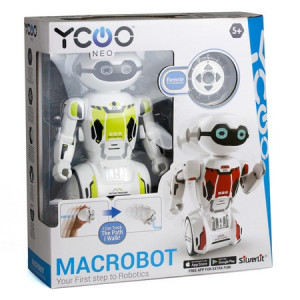 Robot Silverlit MacroBot cu Telecomanda,Alb/verde