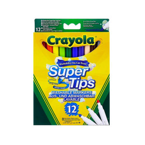 Set 12 Markere Lavabile Crayola-Super Tips,Multicolor