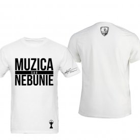 Tricou Muzica sau nebunie "white"