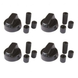Buton aragaz universal set 4 buc, culoare negru