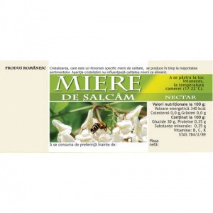 Etichete de miere de Salcam flori cu albina 115mm x 50 mm