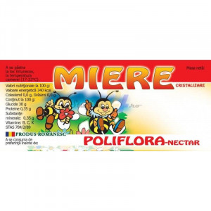 Eticheta miere Polifora Nectar cu albinute 115mm x 50 mm