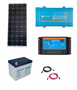 Kit fotovoltaic solar Off-Grid cu panou de 150w cu invertor 250VA