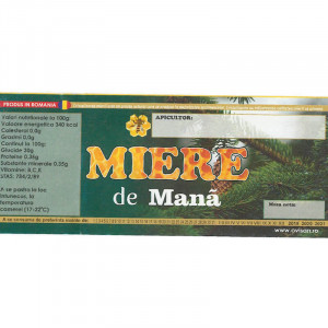 Eticheta borcan miere de Mana 120mm x 50mm