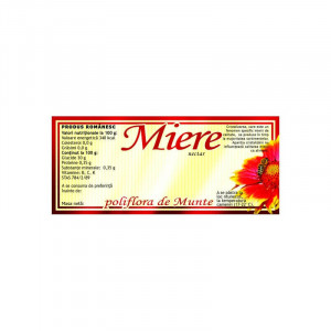 Eticheta miere Polifora de Munte115mm x 50 mm