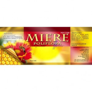 Eticheta borcan miere Poliflora 154mm x 60mm