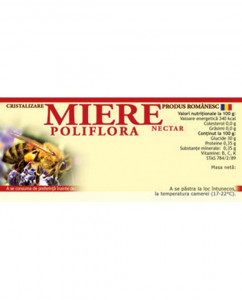 Eticheta miere Poliflora Nectar albina 115mm x 50 mm