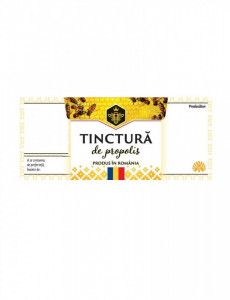 Eticheta Tinctura de propolis cu motive traditionale 70mm x 35mm