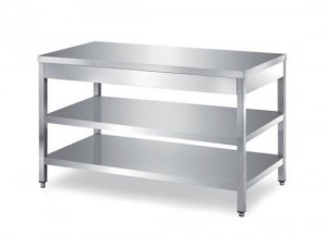 Masa de inox pentru dozatoare miere cu doua polite inferioare 1200x700x850 mm