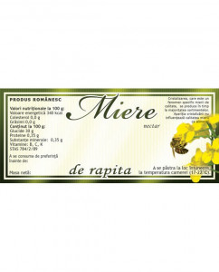 Eticheta miere de Rapita model verde 115mm x 50 mm
