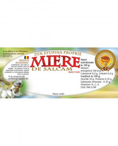 Eticheta Miere Salcam din Stupina proprie 115 mm x 50 mm