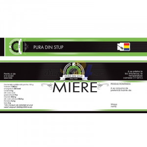 Eticheta + Sigiliu 150x55 mm "Pura din stup"
