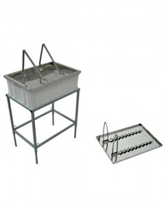 Tava de descapacit cu picioare si suport rame descapacite din inox