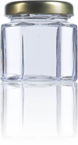 Borcan pentru marturii cu miere sau pentru laptisor de matca 47ml - Hexagonal