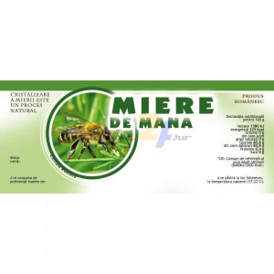 Eticheta borcan miere de Mana 154mm x 60mm
