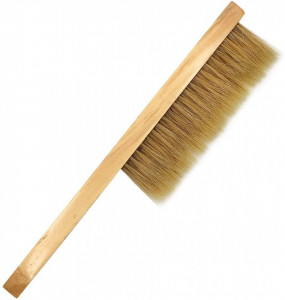 Perie apicola cu 2 randuri de par natural cu maner drept