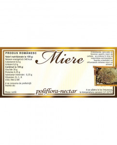 Eticheta miere rama cu miere Poliflora Nectar 115 mm x 50 mm