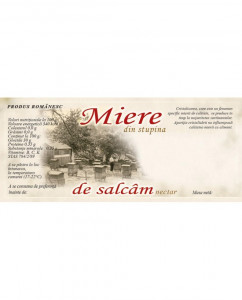 Eticheta Miere din stupina, de Salcam 115mm x 50 mm