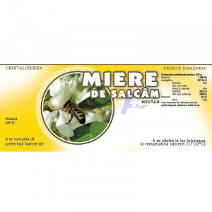 Eticheta borcan miere Salcam Nectar 115mm x 50mm
