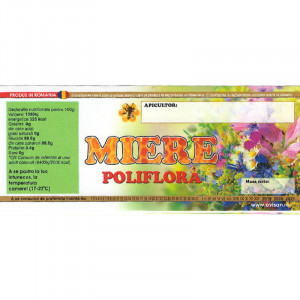 Eticheta borcan miere Poliflora 120 mm x 50 mm